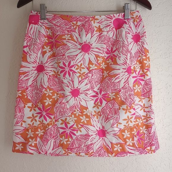 Lilly Pulitzer Dresses & Skirts - Lilly Pulitzer orange and pink floral skirt